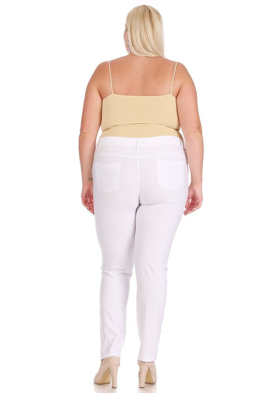 Plus Size Full Length Stretchy Pull Up Jeggings for Women