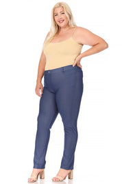 Plus Size Full Length Stretchy Pull Up Jeggings for Women