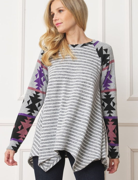 Women's Tribal Sleeve Handkerchief Tunic