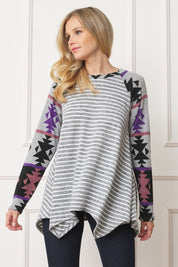 Women's Tribal Sleeve Handkerchief Tunic