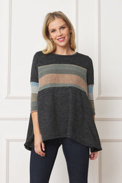 Women's Plus Knit Stripe Panel A Line Tunic