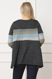 Women's Plus Knit Stripe Panel A Line Tunic