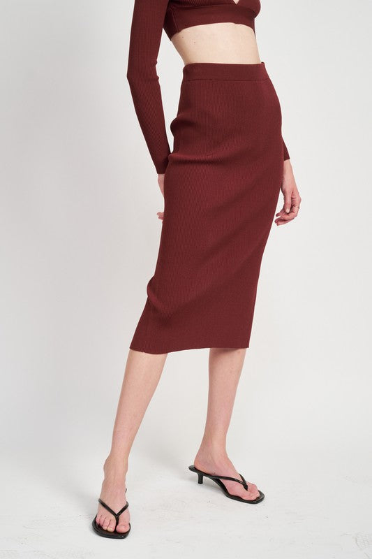 Women's High Waist Midi Pencil Skirt