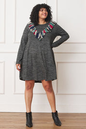 Plus Size Front Ruffle Mini Dress