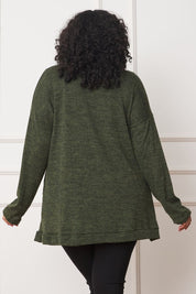 Women's Solid Drape Pocket Cardigan