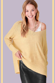 Women's Relaxed Fit Side Slit Sweater