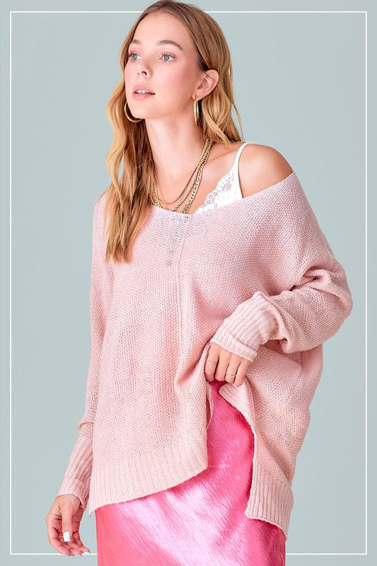 Women's Relaxed Fit Side Slit Sweater