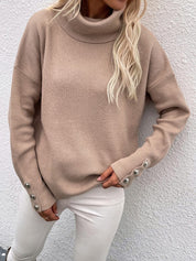 Women's Regular Fit Long Sleeve Mock Neck Sweater