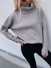 Women's Regular Fit Long Sleeve Mock Neck Sweater