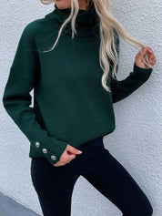 Women's Regular Fit Long Sleeve Mock Neck Sweater