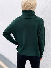 Women's Regular Fit Long Sleeve Mock Neck Sweater