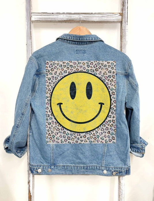 Women's Printed Back Denim Jean Jacket