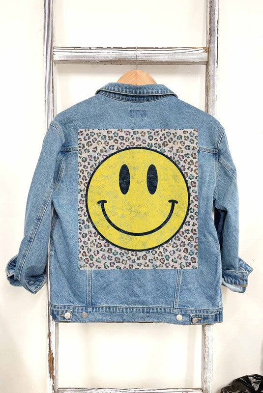 Women's Printed Back Denim Jean Jacket