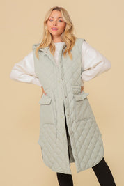 Women's Oversized Quilted Midi Jacket