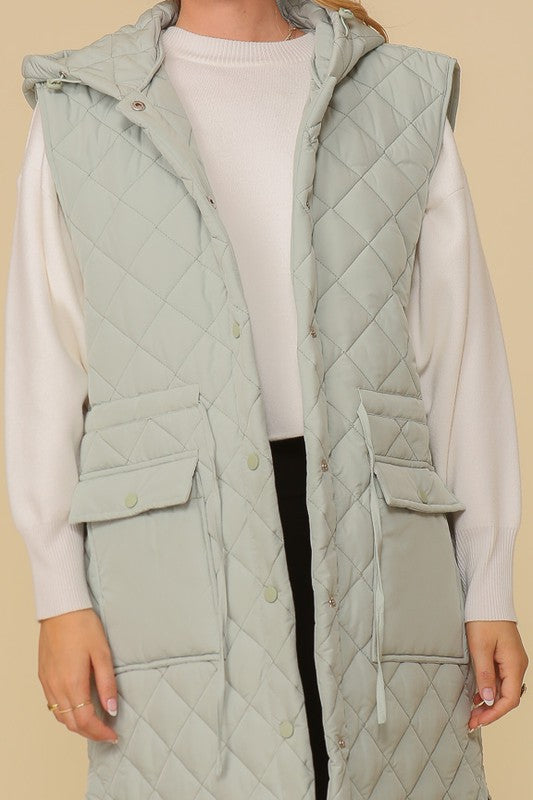 Women's Oversized Quilted Midi Jacket