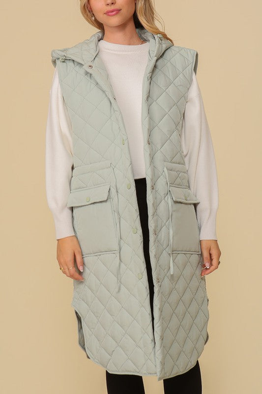 Women's Oversized Quilted Midi Jacket