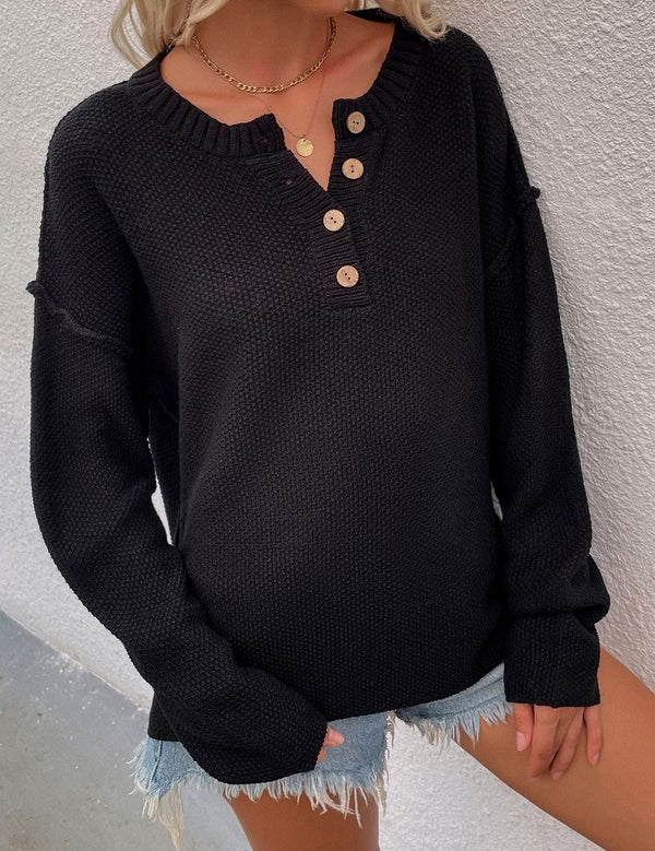 Women Long Sleeve Loose Fit Sweater