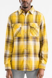 Men's Regular Fit Checkered Flannel Long Sleeve Shirt