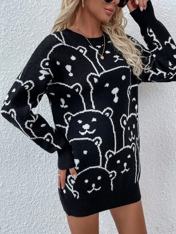 Women's Oversized Long Sleeve Round Neck Pullover Sweater