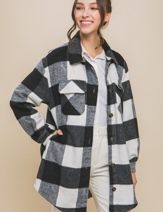 Plaid Bust Pocket Shacket