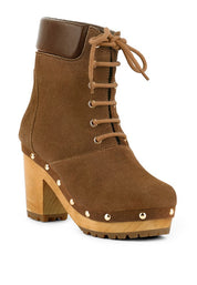 Women's Handcrafted Suede Lace-Up Winter Boots