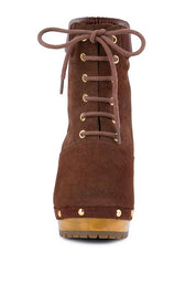 Women's Handcrafted Suede Lace-Up Winter Boots