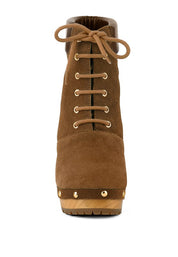 Women's Handcrafted Suede Lace-Up Winter Boots