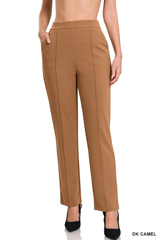 Stretch Pull On Scuba Crepe Dress Pant