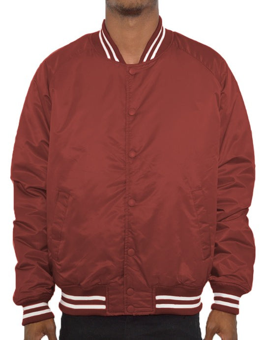 Men's Regular Fit Polyester Varsity Jacket