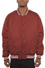 Men's Regular Fit Polyester Varsity Jacket