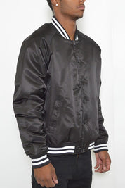 Men's Regular Fit Polyester Varsity Jacket