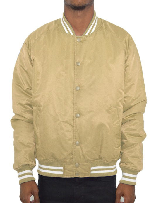 Men's Regular Fit Polyester Varsity Jacket