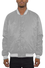 Men's Regular Fit Polyester Varsity Jacket