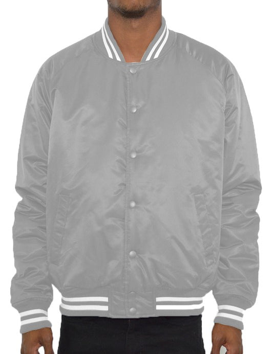 Men's Regular Fit Polyester Varsity Jacket