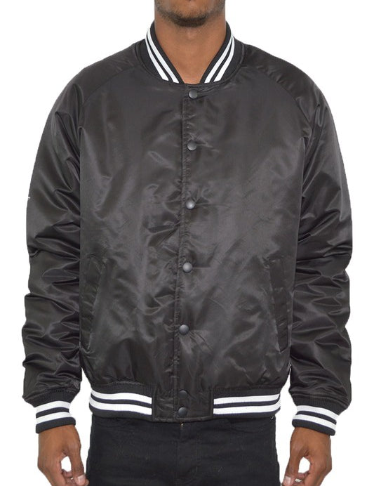 Men's Regular Fit Polyester Varsity Jacket