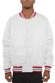 Men's Regular Fit Polyester Varsity Jacket