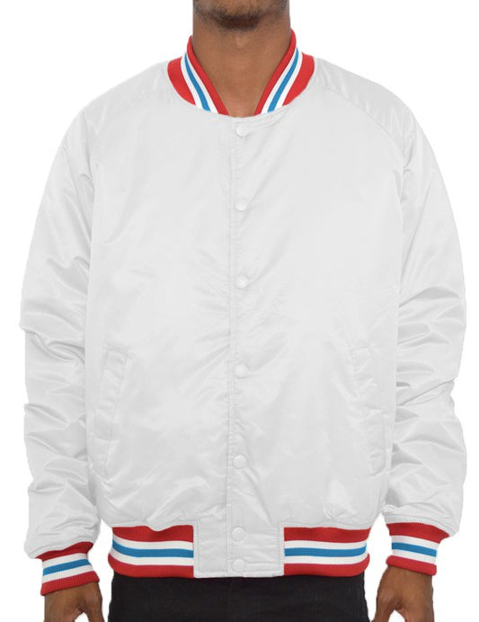 Men's Regular Fit Polyester Varsity Jacket