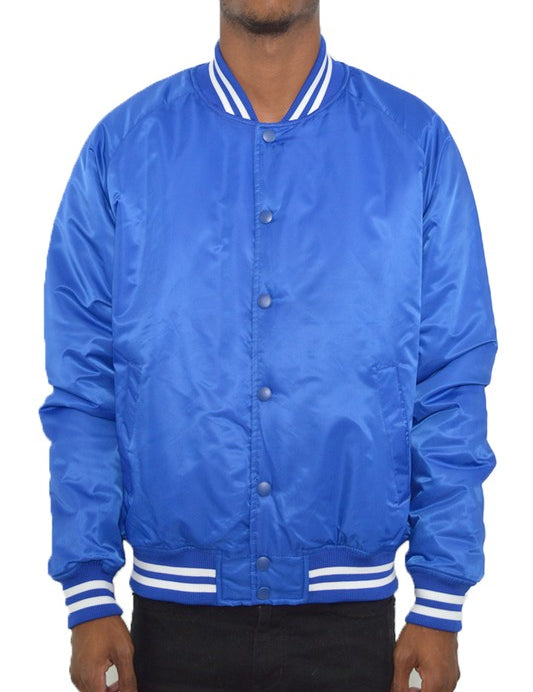 Men's Regular Fit Polyester Varsity Jacket