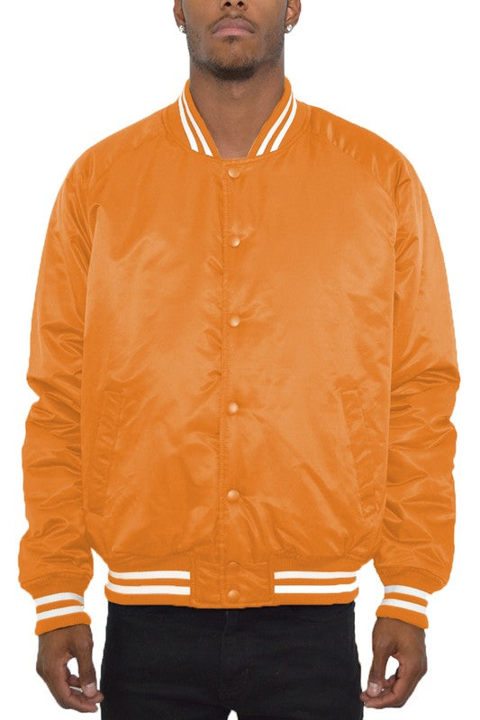 Men's Regular Fit Polyester Varsity Jacket