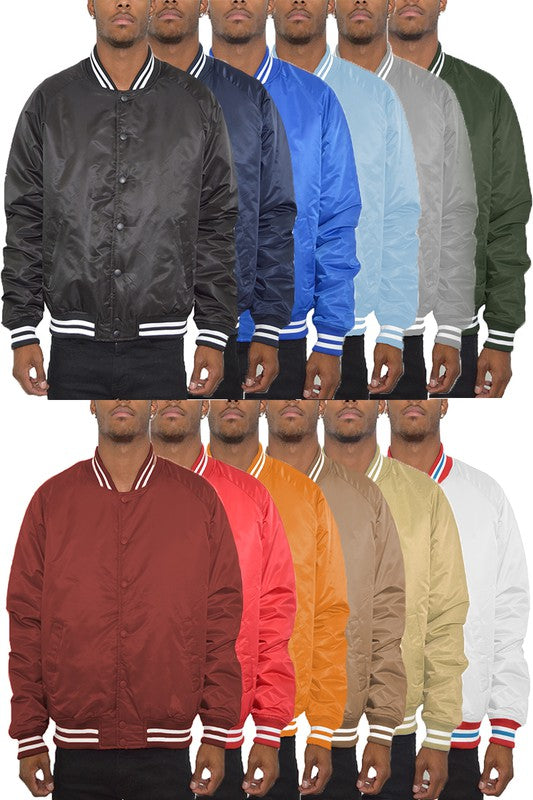 Men's Regular Fit Polyester Varsity Jacket