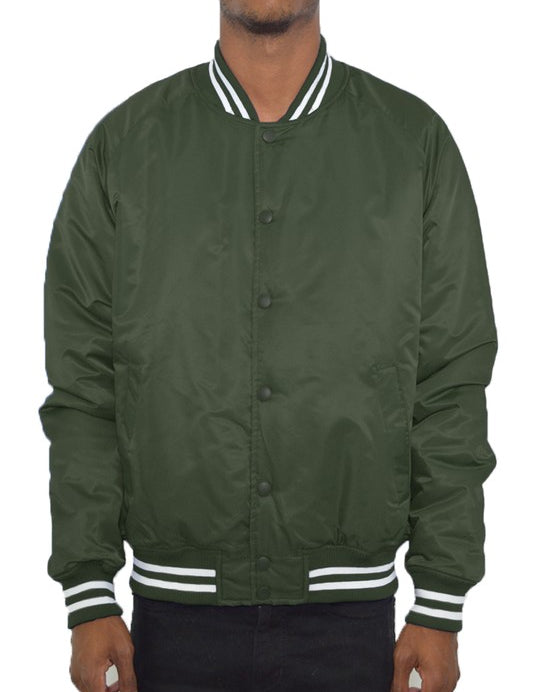 Men's Regular Fit Polyester Varsity Jacket