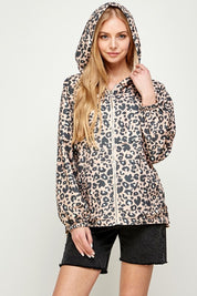 Women's Reversible Contrast Print Windbreaker Hoodie