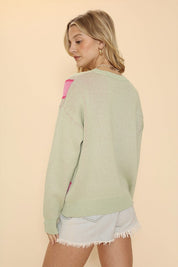 Women's Knit Flamingo Intarsia Sweater