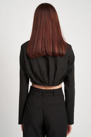 Women's Cropped Jacket with Shirred Detail