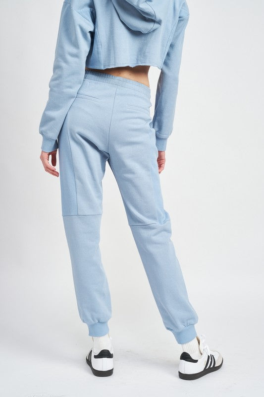 Women's Ribbed Contrast Jogger Pants