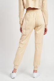 Women's Ribbed Contrast Jogger Pants