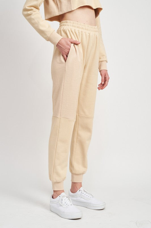 Women's Ribbed Contrast Jogger Pants