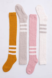 Women's Cozy Knee-High Striped Boucle Socks