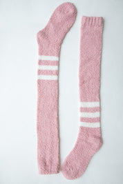 Women's Cozy Knee-High Striped Boucle Socks