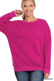 Women's Loose Fit Drop Shoulder Round Neck Sweatshirt